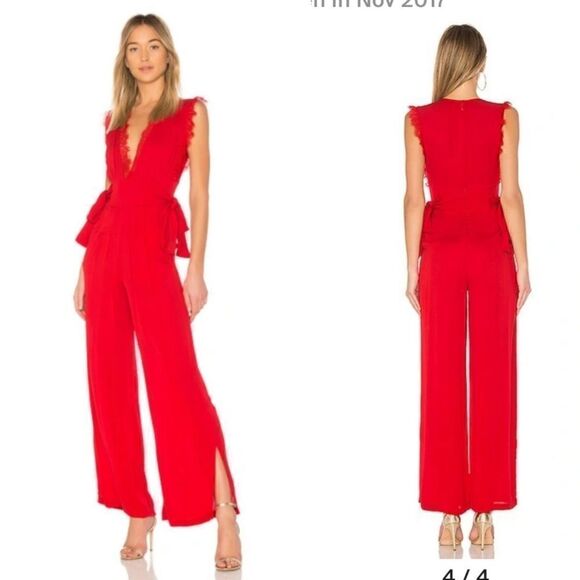 Free People Cem Jumpsuit In Red 8 - Picture 1 of 11